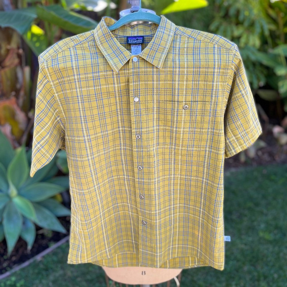 Patagonia Rhythm Checked Short Sleeved Button Down Shirt Men's Medium